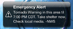 weather warning about tornado